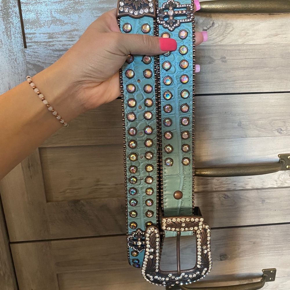 Western belt leather